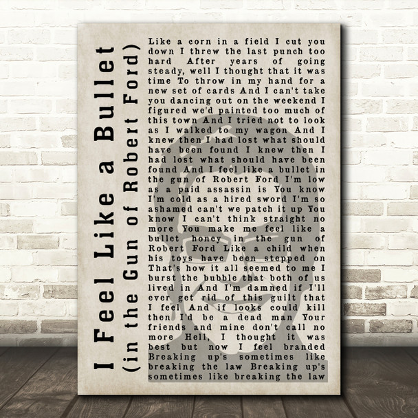 Elton John I Feel Like a Bullet (in the Gun of Robert Ford) Shadow Song Lyric Quote Music Poster Print