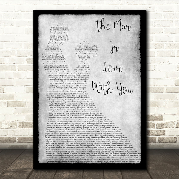 George Strait The Man In Love With You Grey Man Lady Dancing Song Lyric Quote Music Poster Print