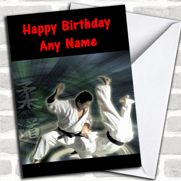 Judo Martial Arts Personalized Birthday Card