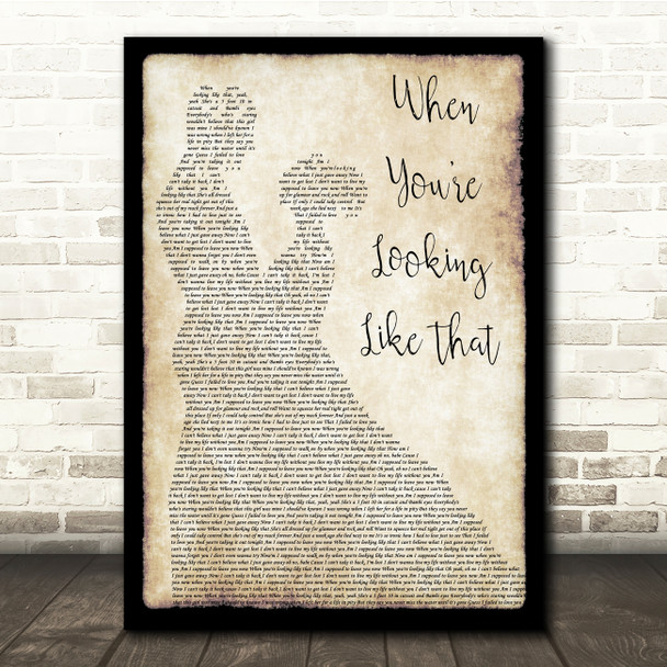 Westlife When You're Looking Like That Man Lady Dancing Song Lyric Quote Music Poster Print