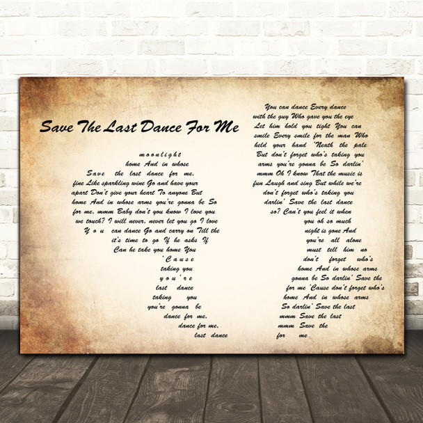 The Drifters Save The Last Dance For Me Man Lady Couple Song Lyric Quote Music Poster Print