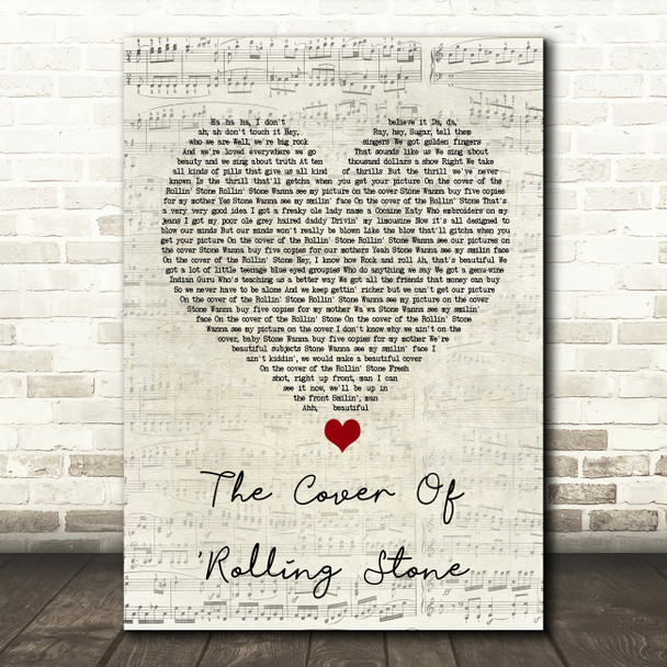 Dr. Hook The Cover Of 'Rolling Stone Script Heart Song Lyric Quote Music Poster Print