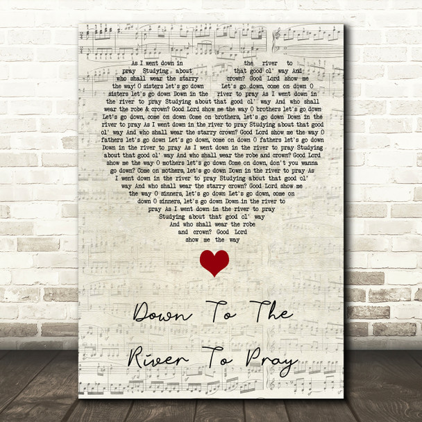 Alison Krauss Down To The River To Pray Script Heart Song Lyric Quote Music Poster Print
