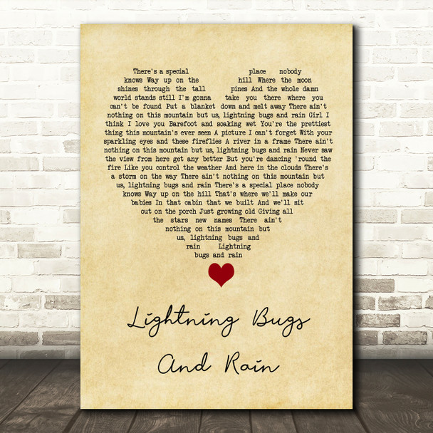 Whiskey Myers Lightning Bugs And Rain Vintage Heart Song Lyric Quote Music Poster Print