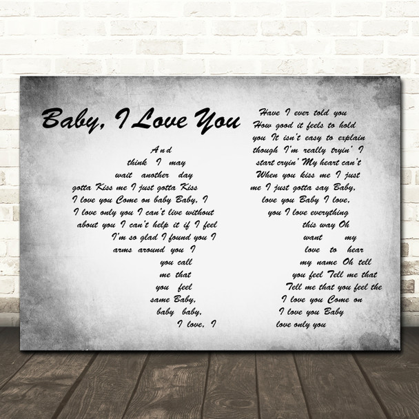 Ramones Baby, I Love You Man Lady Couple Grey Song Lyric Quote Music Poster Print