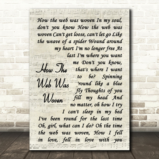 Elvis Presley How The Web Was Woven Vintage Script Song Lyric Quote Music Poster Print