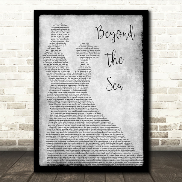 Bobby Darin Beyond The Sea Grey Man Lady Dancing Song Lyric Quote Music Poster Print