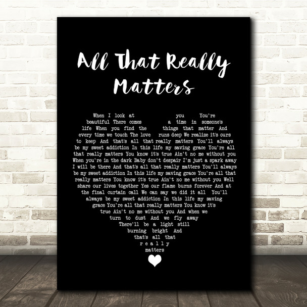 Richie Sambora All That Really Matters Black Heart Song Lyric Quote Music Poster Print