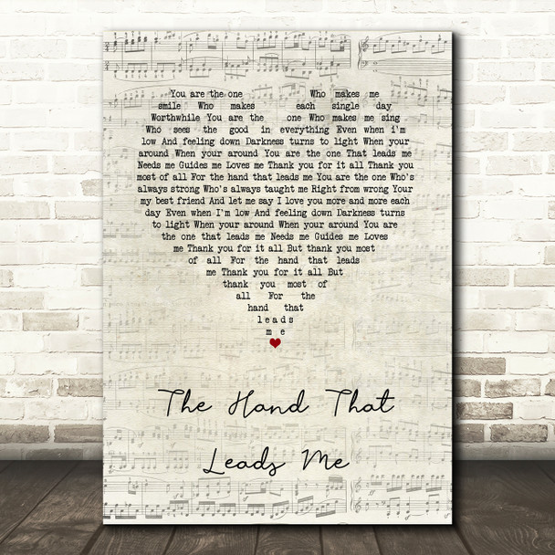 Jane McDonald The Hand That Leads Me Script Heart Song Lyric Quote Music Poster Print