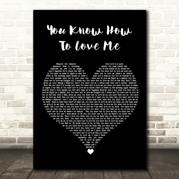 Phyllis Hyman You Know How To Love Me Black Heart Song Lyric Quote Music Poster Print