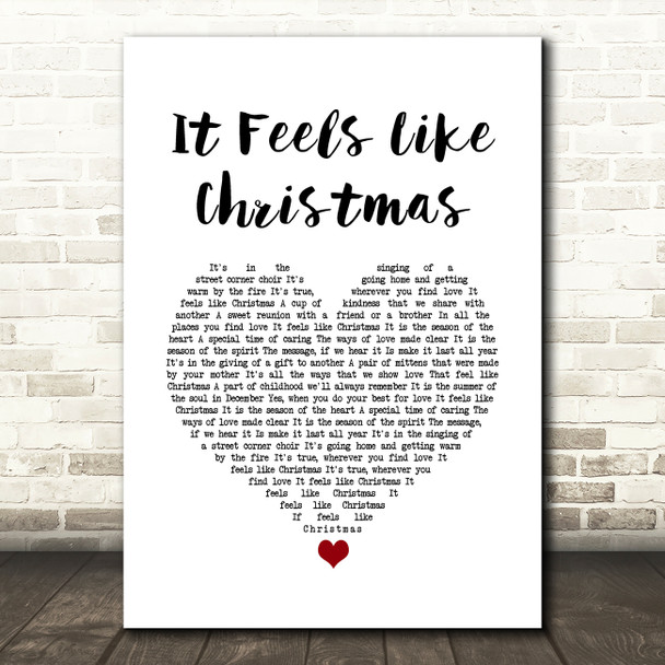 The Muppets It Feels Like Christmas White Heart Song Lyric Quote Music Poster Print