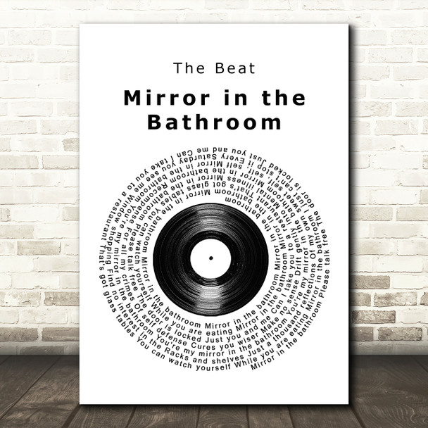 The Beat Mirror in the Bathroom Vinyl Record Song Lyric Quote Music Poster Print