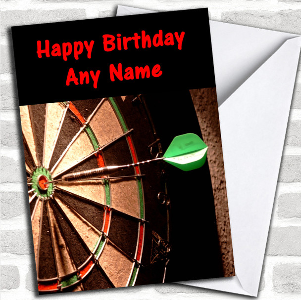Dartboard Darts Fan Personalized Birthday Card