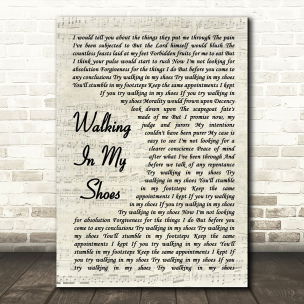 Depeche Mode Walking In My Shoes Vintage Script Song Lyric Quote Music Poster Print