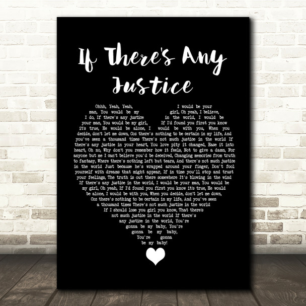 Lemar If There's Any Justice Black Heart Song Lyric Quote Music Poster Print