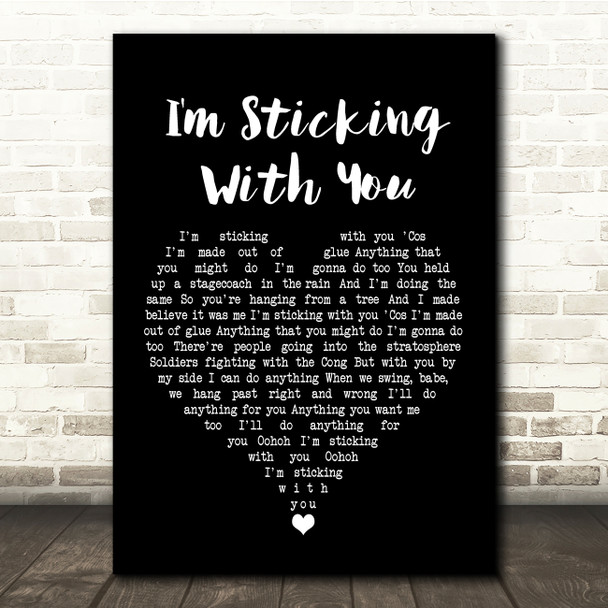 The Velvet Underground I'm Sticking With You Black Heart Song Lyric Quote Music Poster Print