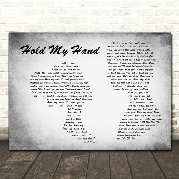 Hootie & The Blowfish Hold My Hand Man Lady Couple Grey Song Lyric Quote Music Poster Print