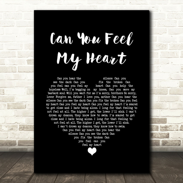 Bring Me The Horizon Can You Feel My Heart Black Heart Song Lyric Quote Music Poster Print