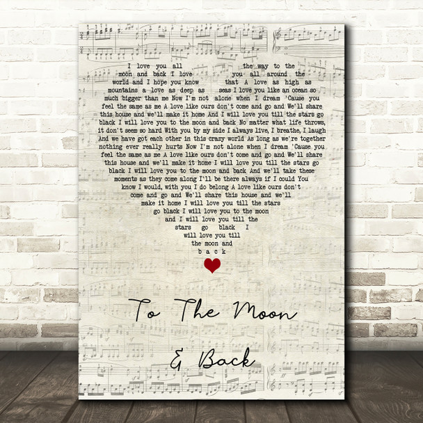 Bonnie Tyler To The Moon And Back Script Heart Song Lyric Quote Music Poster Print
