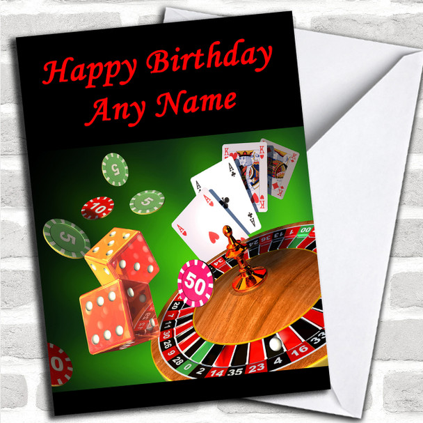 Casino Gambling Personalized Birthday Card