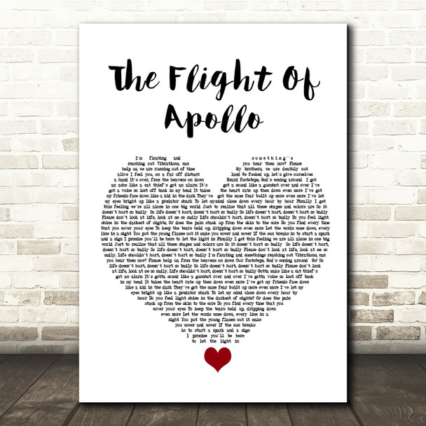 Angels & Airwaves The Flight Of Apollo White Heart Song Lyric Quote Music Poster Print