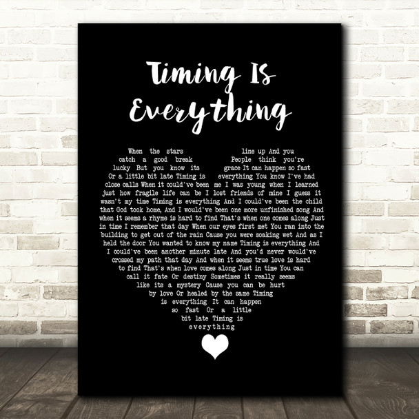 Garrett Hedlund Timing Is Everything Black Heart Song Lyric Quote Music Poster Print