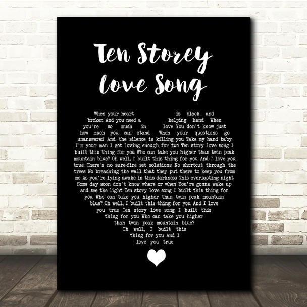 The Stone Roses Ten Storey Love Song Black Heart Song Lyric Quote Music Poster Print