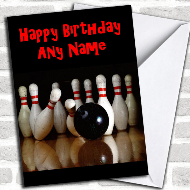 Bowling Personalized Birthday Card