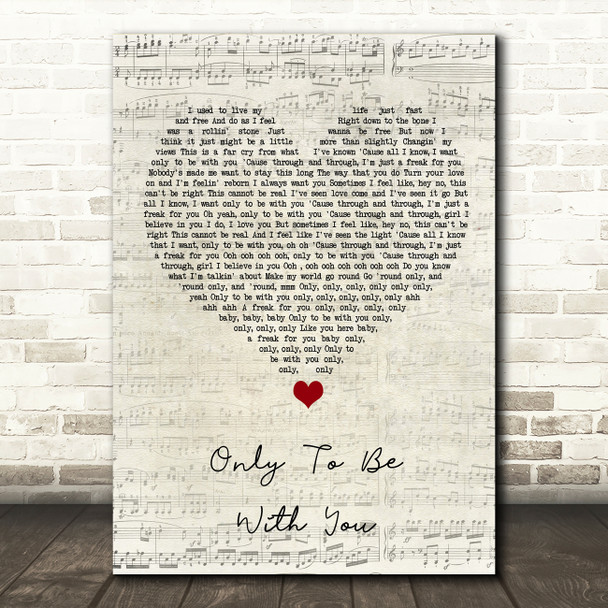 Roachford Only To Be With You Script Heart Song Lyric Quote Music Poster Print