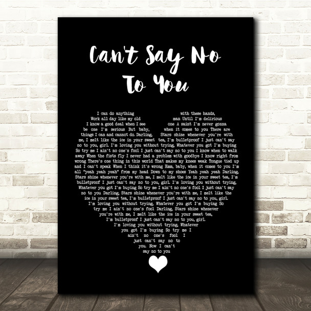 Nashville Cast, Hayden Panettiere & Chris Carmack Can't Say No To You Black Heart Song Lyric Quote Music Poster Print