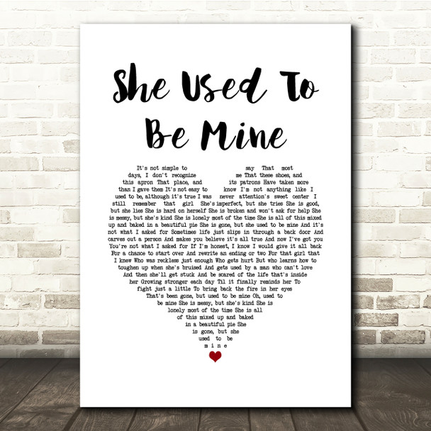 Katharine McPhee She Used To Be Mine White Heart Song Lyric Quote Music Poster Print