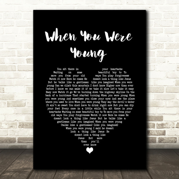 The Killers When You Were Young Black Heart Song Lyric Quote Music Poster Print