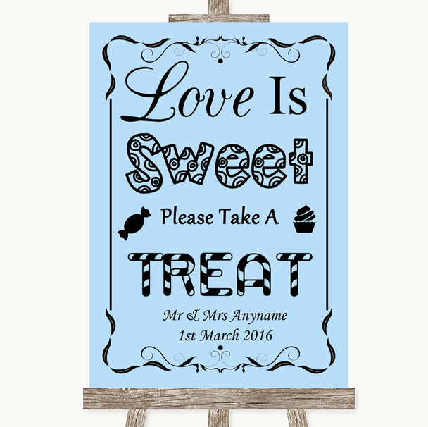 Blue Love Is Sweet Take A Treat Candy Buffet Personalized Wedding Sign