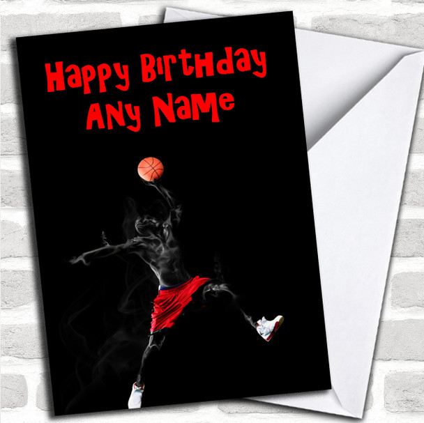 Cool Basketball Personalized Birthday Card