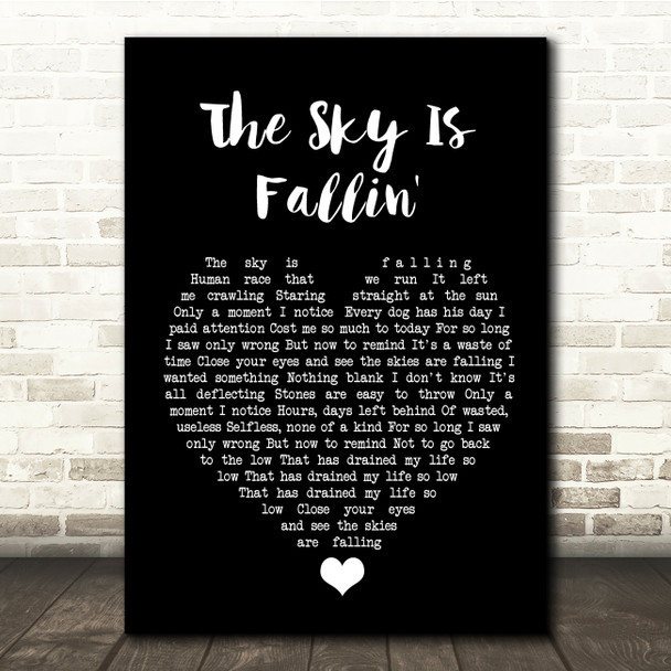 Queens Of The Stone Age The Sky Is Fallin' Black Heart Song Lyric Quote Music Poster Print