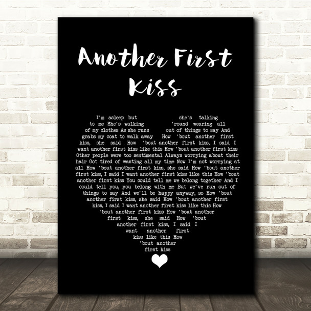 They Might Be Giants Another First Kiss Black Heart Song Lyric Quote Music Poster Print