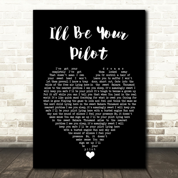 Belle & Sebastian I'll Be Your Pilot Black Heart Song Lyric Quote Music Poster Print