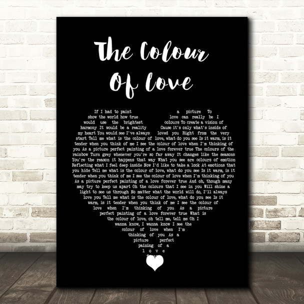 Billy Ocean The Colour Of Love Black Heart Song Lyric Quote Music Poster Print
