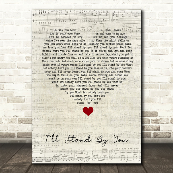 Girls Aloud I'll Stand By You Script Heart Song Lyric Quote Music Poster Print