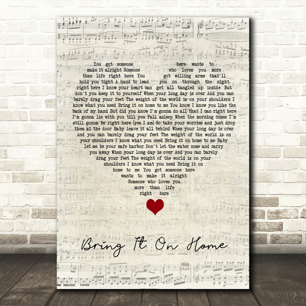 Little Big Town Bring It On Home Script Heart Song Lyric Quote Music Poster Print