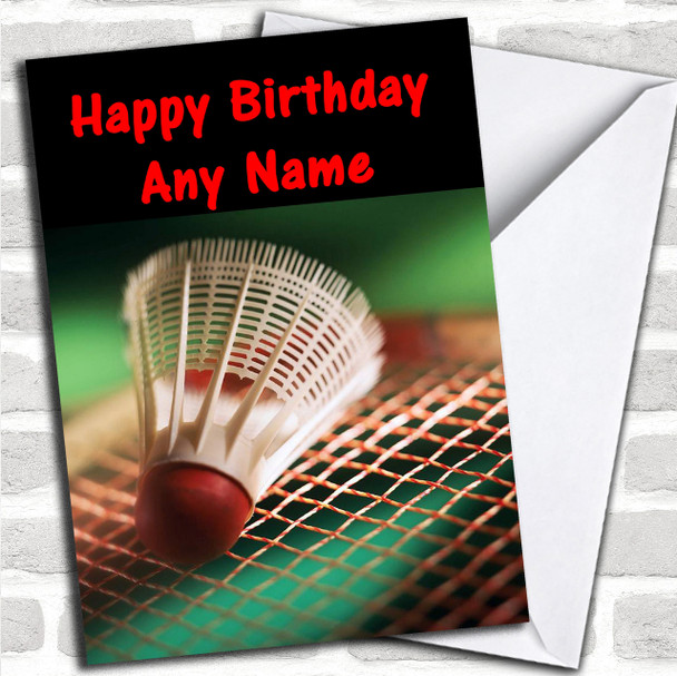 Badminton Personalized Birthday Card