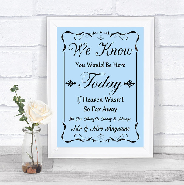 Blue Loved Ones In Heaven Personalized Wedding Sign