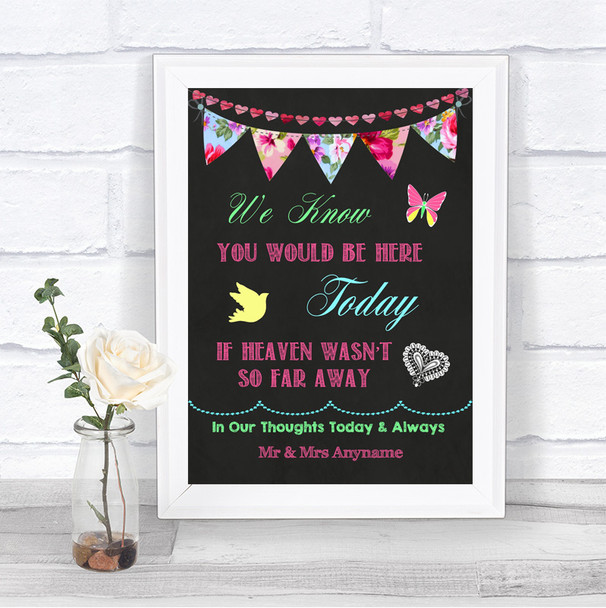 Bright Bunting Chalk Loved Ones In Heaven Personalized Wedding Sign