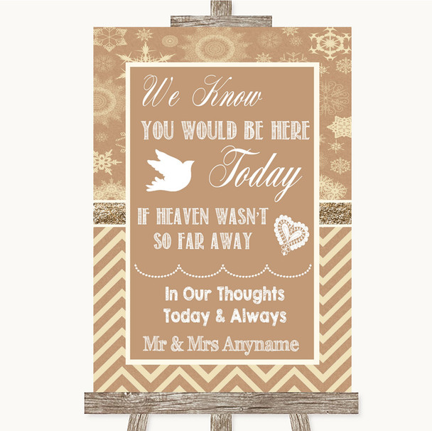 Brown Winter Loved Ones In Heaven Personalized Wedding Sign