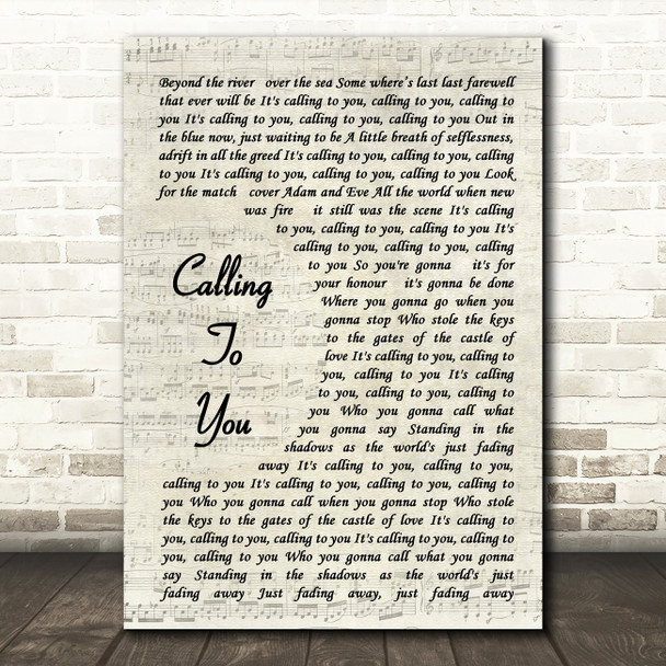 Robert Plant Calling To You Vintage Script Song Lyric Quote Music Poster Print