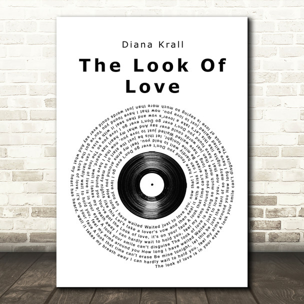 Diana Krall The Look Of Love Vinyl Record Song Lyric Quote Music Poster Print