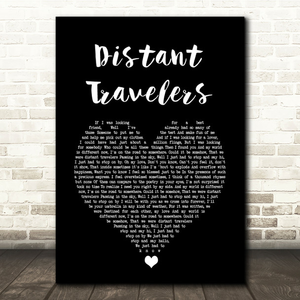 Mike Young Distant Travelers Black Heart Song Lyric Quote Music Poster Print