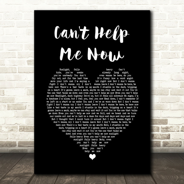 Rob Thomas Can't Help Me Now Black Heart Song Lyric Quote Music Poster Print
