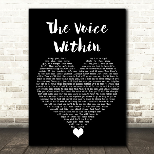 Christina Aguilera The Voice Within Black Heart Song Lyric Quote Music Poster Print