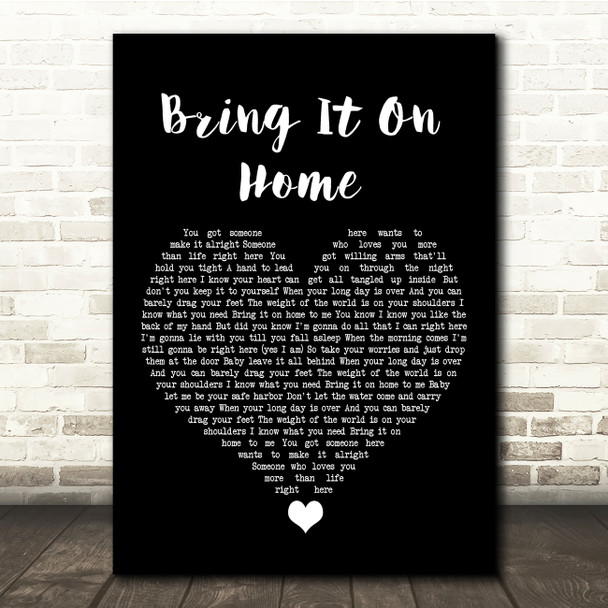 Little Big Town Bring It On Home Black Heart Song Lyric Quote Music Poster Print